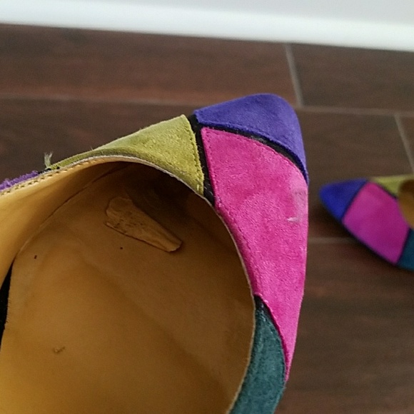 Multi-Colored Suede Nine West Heels - Picture 4 of 7